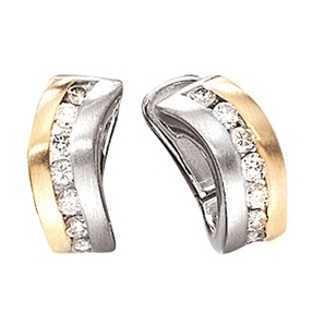 Creole Creolen 585 Weißgold Gelbgold Gold Diamant Brillanten Damen
