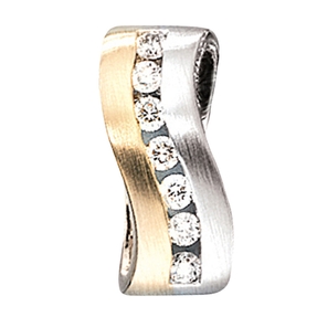 Anhänger mit Diamanten Brillanten 585 Gelbgold Weißgold Damen Goldanhänger