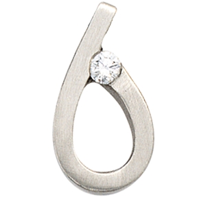 Anhänger 6-Form mit Diamant Brillant 0,08 Ct. 950 Platin edel für Damen