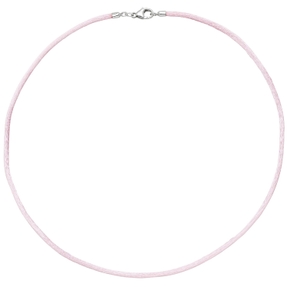 2,8mm Seidenband Seidencollier rose Karabiner 925 Silber Damen 42cm 2,8mm Seidenband Seidencollier rose Karabiner 925 Silber Damen 42cm