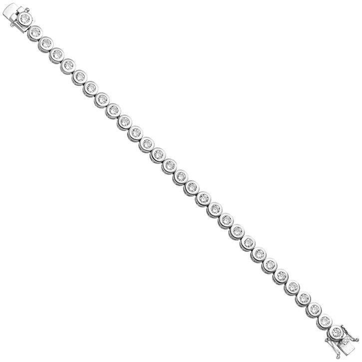 6.3mm Armband mit Zirkonias 925 Silber 19cm