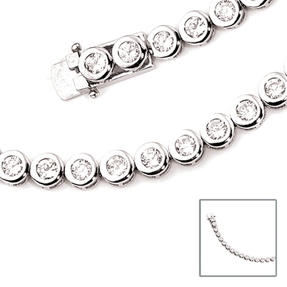 6,3mm Armband Armkette mit Zirkonia 925 Silber Damen 19cm Silberarmband