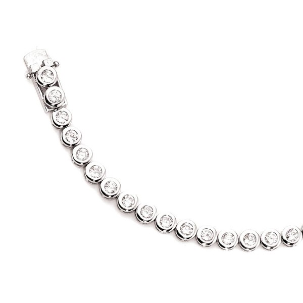 6,3mm Armband mit Zirkonias 925 Silber 19cm