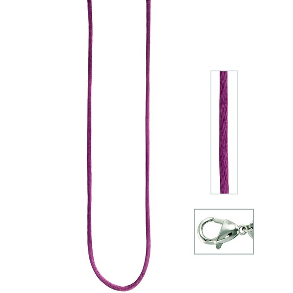 2,8mm Seidencollier pflaume 925 Silber 42cm