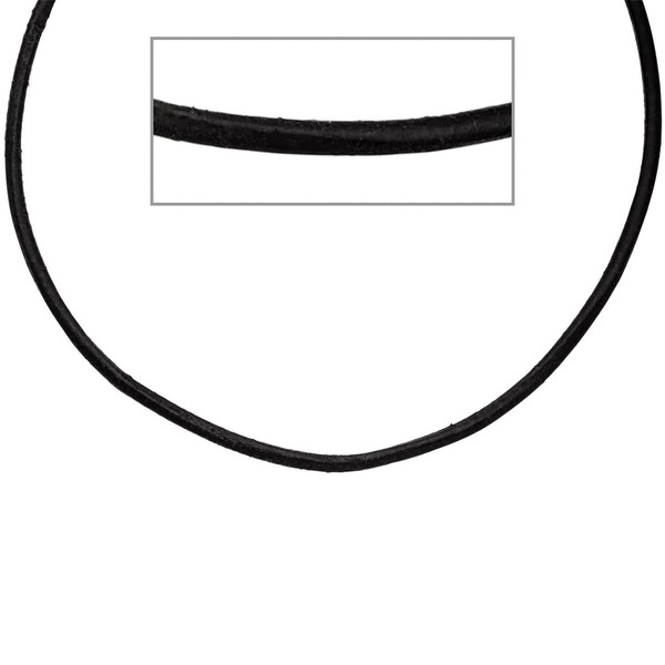 2mm Lederkette schwarz 925 Silber 70cm
