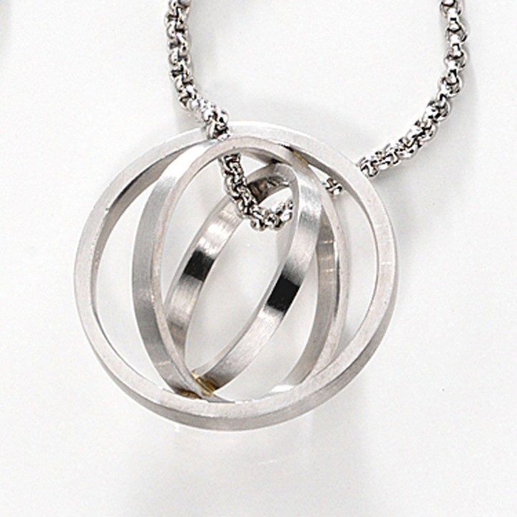 Anhänger 3 Ringe 19,9mm 950 Platin Damen