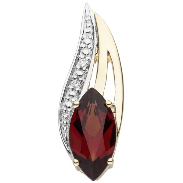 Anhänger Brillanten Granat spitzoval 585 Gold