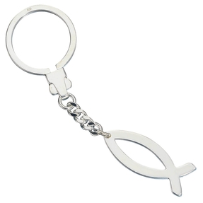 Schlüsselanhänger Jesus Fischsymbol Ichthys Fisch 925 Silber Unisex