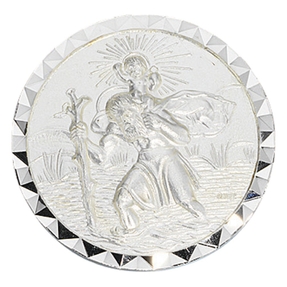 Auto Plakette Christopherus 925 Silber Medaille Gilde Schutz Talisman Gute Fahrt