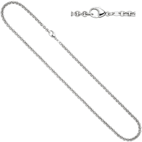 3mm Kette Erbskette aus echtem 585 Weißgold Gold für Damen 45cm Goldcollier 3mm Kette Erbskette aus echtem 585 Weißgold Gold für Damen 45cm Goldcollier