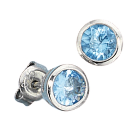 Ohrstecker Stecker Ohrschmuck Kristall aqua blau 925 Silber Damen