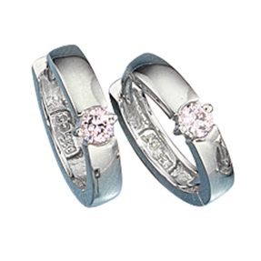 14mm Creolen Creole Ohrringe mit Zirkonia rosa 925 Silber für Damen