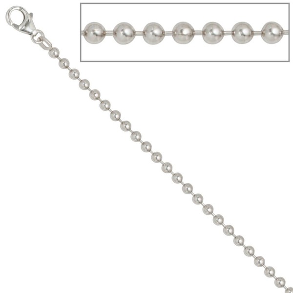 3mm Kugelkette 925 Silber Damen 60cm