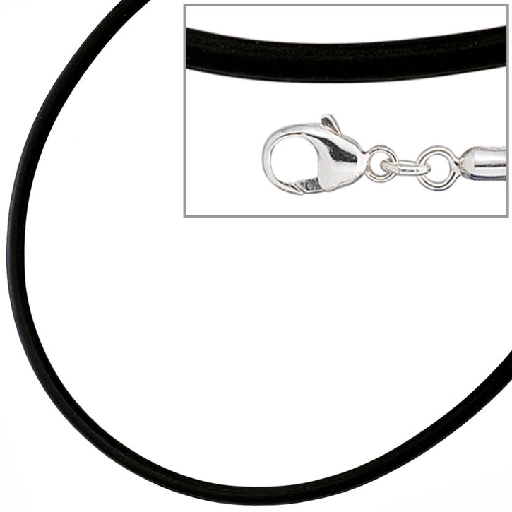 2,0mm Kautschukkette 925 Silber 42cm