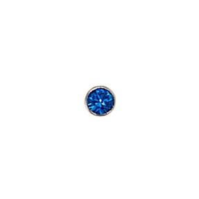 2,2mm Nasenpiercing Nasenstecker Kristall blau Edelstahl Damen