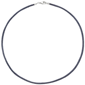 2,8mm Seidencollier Collier grau Karabiner 925 Silber Damen 42cm