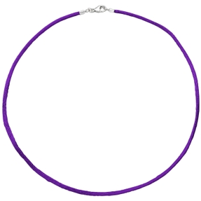 2,8mm Seidencollier Collier lila Karabiner 925 Silber Damen 42cm