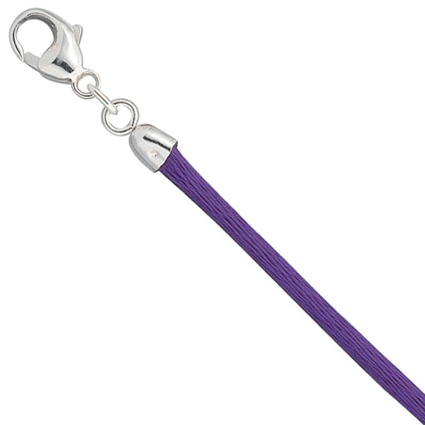 2,8mm Collier lila Karabiner 925 Silber 42cm