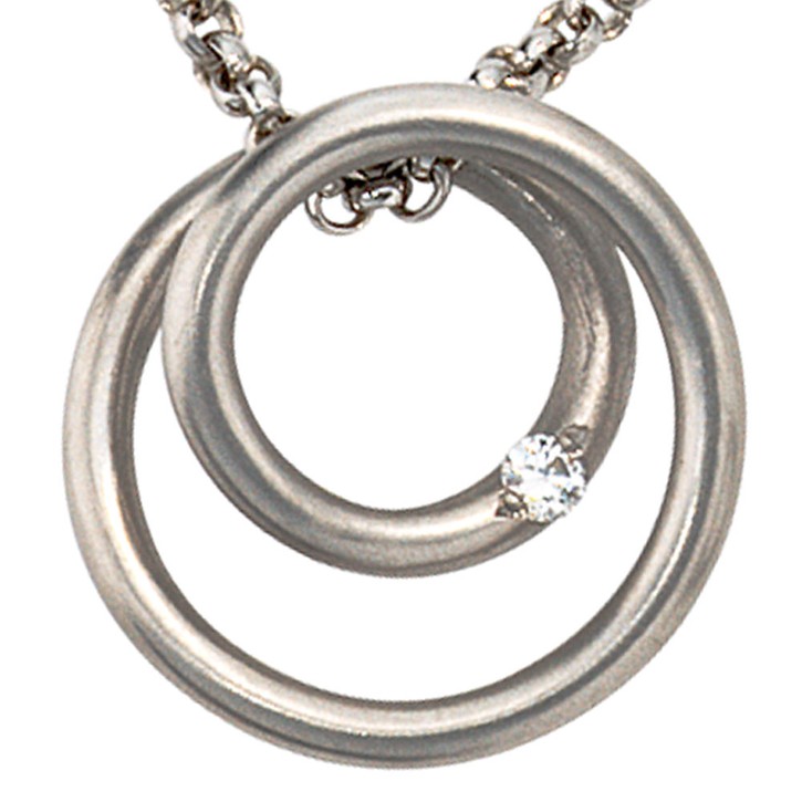 Anhänger runde Spirale Brillant 950 Platin