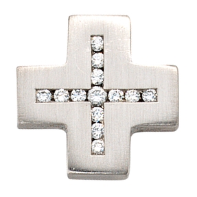 Anhänger Kreuz mit Diamanten Brillanten 950 Platin Platinanhänger für Damen Anhänger Kreuz mit Diamanten Brillanten 950 Platin Platinanhänger für Damen