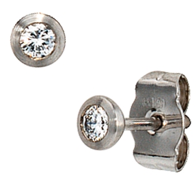 3,7mm Solitär Ohrstecker Stecker Diamant Brillant 950 Platin Damen