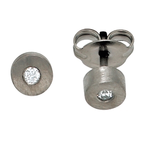 Solitär Ohrstecker Stecker aus Titan mit Diamanten Brillanten für Damen Solitär Ohrstecker Stecker aus Titan mit Diamanten Brillanten für Damen