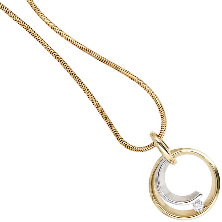 Anhänger Kreis mit Brillant 585 Gold bicolor