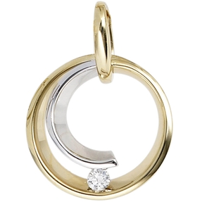 Anhänger Kreis mit Diamant Brillant 585 Gold Gelbgold Weißgold Anhänger Kreis mit Diamant Brillant 585 Gold Gelbgold Weißgold