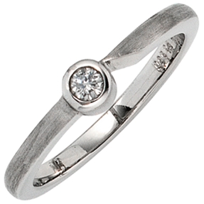 Solitär Ring Damenring mit Diamant Brillant weiß 950 Platin schlicht Solitär Ring Damenring mit Diamant Brillant weiß 950 Platin schlicht