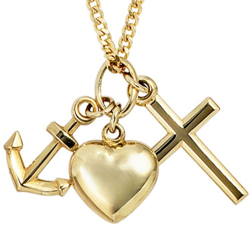 Anhänger Glaube Liebe Hoffnung 333 Gelbgold