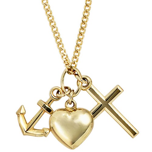 Anhänger Glaube Liebe Hoffnung 333 Gelbgold