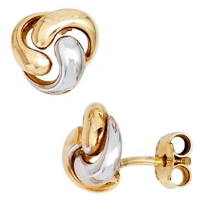 Ohrstecker Ohrringe Ohrschmuck Knoten 333 Gold Gelbgold teilrhodiniert