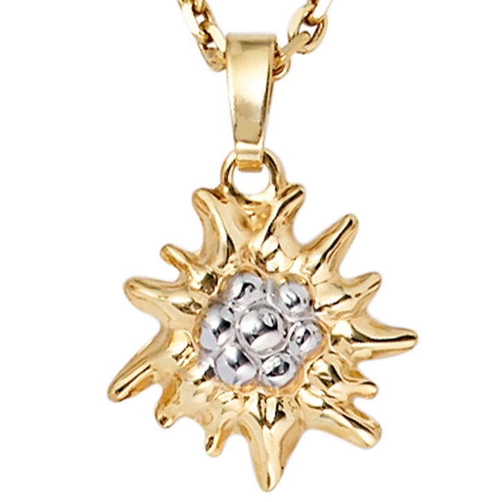 Anhänger Edelweiß aus 333 Gold Gelbgold