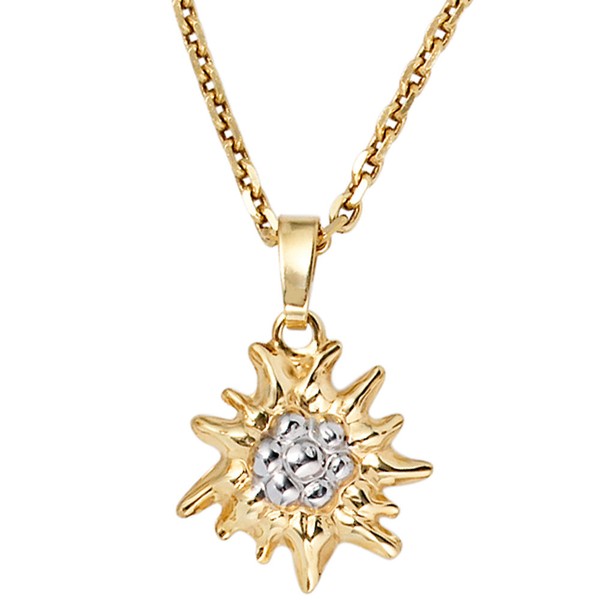 Anhänger Edelweiß aus 333 Gold Gelbgold