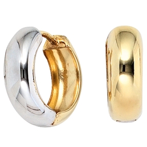 14,6mm Creolen Ohrringe Klappcreole 333 Gold Gelbgold teilrhodiniert
