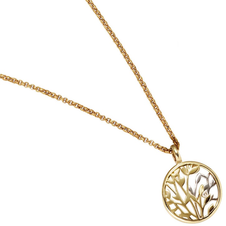 Anhänger Blumen mit Brillant 585 Gold bicolor