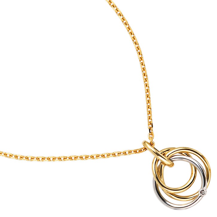 Anhänger 3 Ringe mit Brillant 585 Gold bicolor