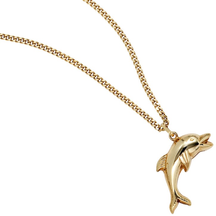 Anhänger springender Delfin 333 Gold