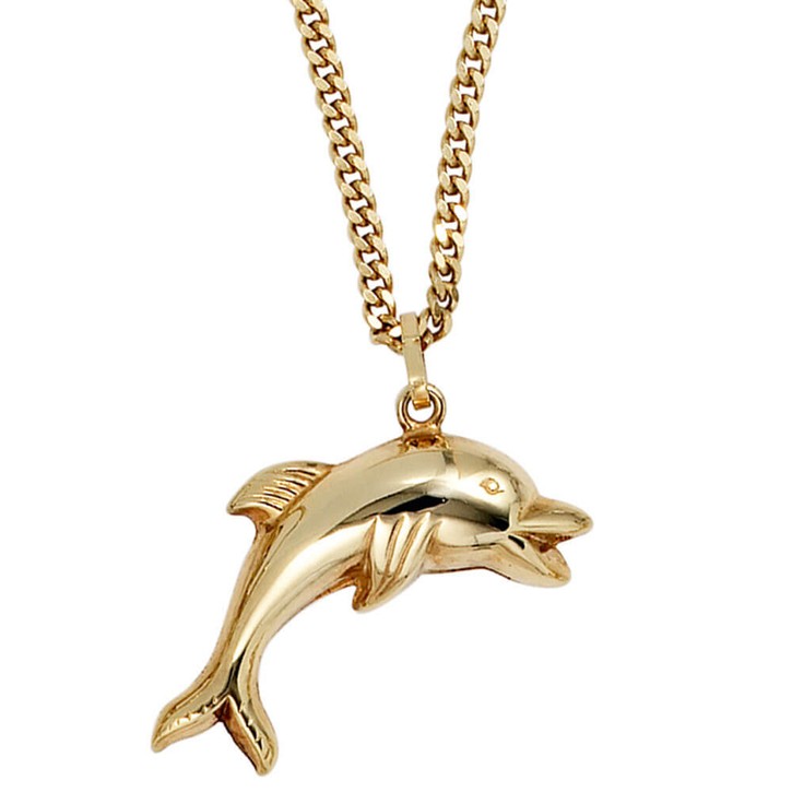 Anhänger springender Delfin 333 Gold