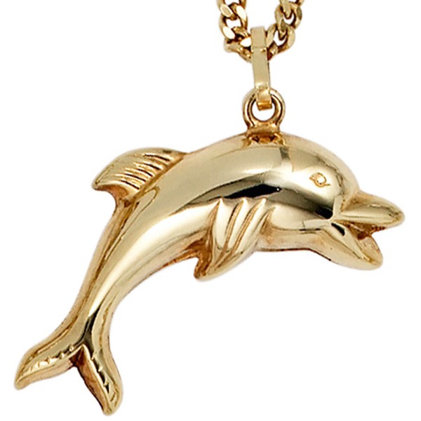 Anhänger springender Delfin 333 Gold