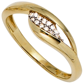 Ring Damenring mit Zirkonia 333 Gold Gelbgold Fingerring Goldring
