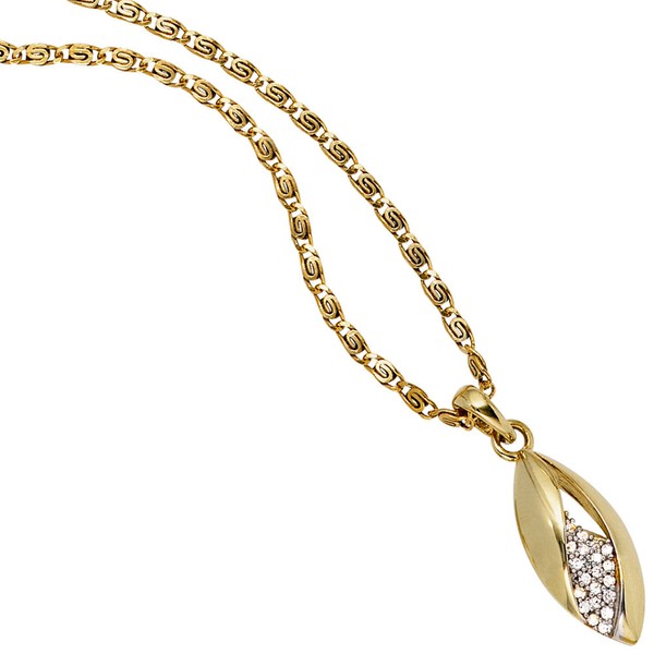 Anhänger Zirkonia spitzoval 333 Gelbgold