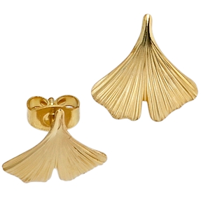 Ohrstecker Stecker Ginko Ginkoblatt Ginkoblätter aus 375 Gold Gelbgold Ohrstecker Stecker Ginko Ginkoblatt Ginkoblätter aus 375 Gold Gelbgold