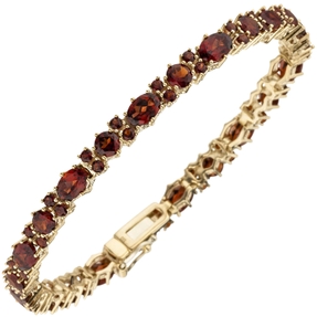 Armband Armschmuck mit Granat rot dunkelrot 333 Gold Gelbgold 19cm