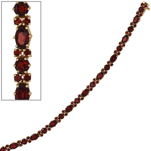 Armband mit Granat dunkelrot 333 Gold