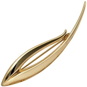 Brosche mit Nadelsicherung 333 Gold Gold Gelbgoldbrosche poliert Damen