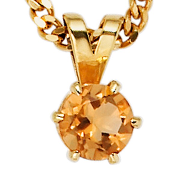 Anhänger Citrin und 585 Gelbgold