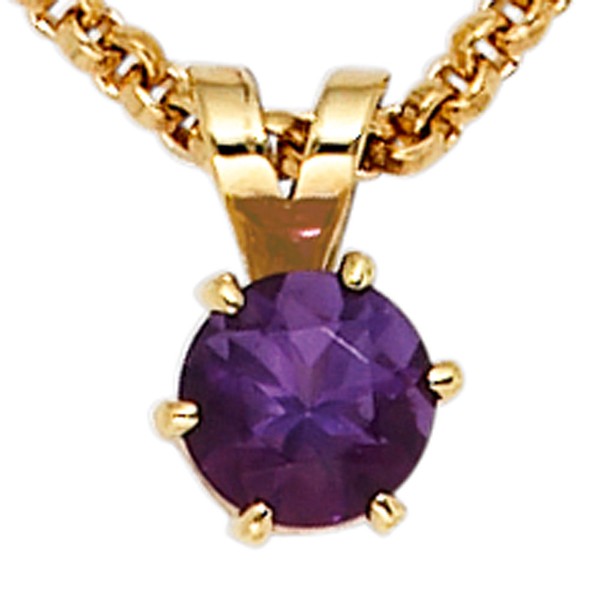 Anhänger Amethyst und 585 Gelbgold