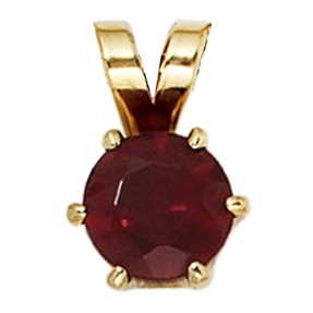 Anhänger Granat rot dunkelrot & 585 Gold Gelbgold Halsschmuck Damen