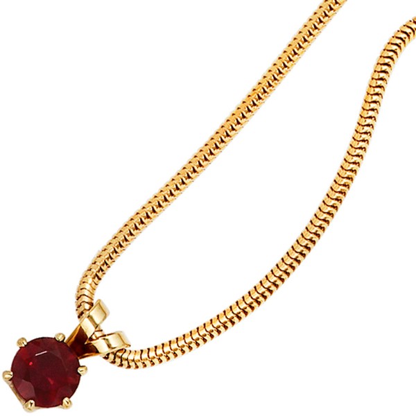 Anhänger Granat dunkelrot und 585 Gelbgold